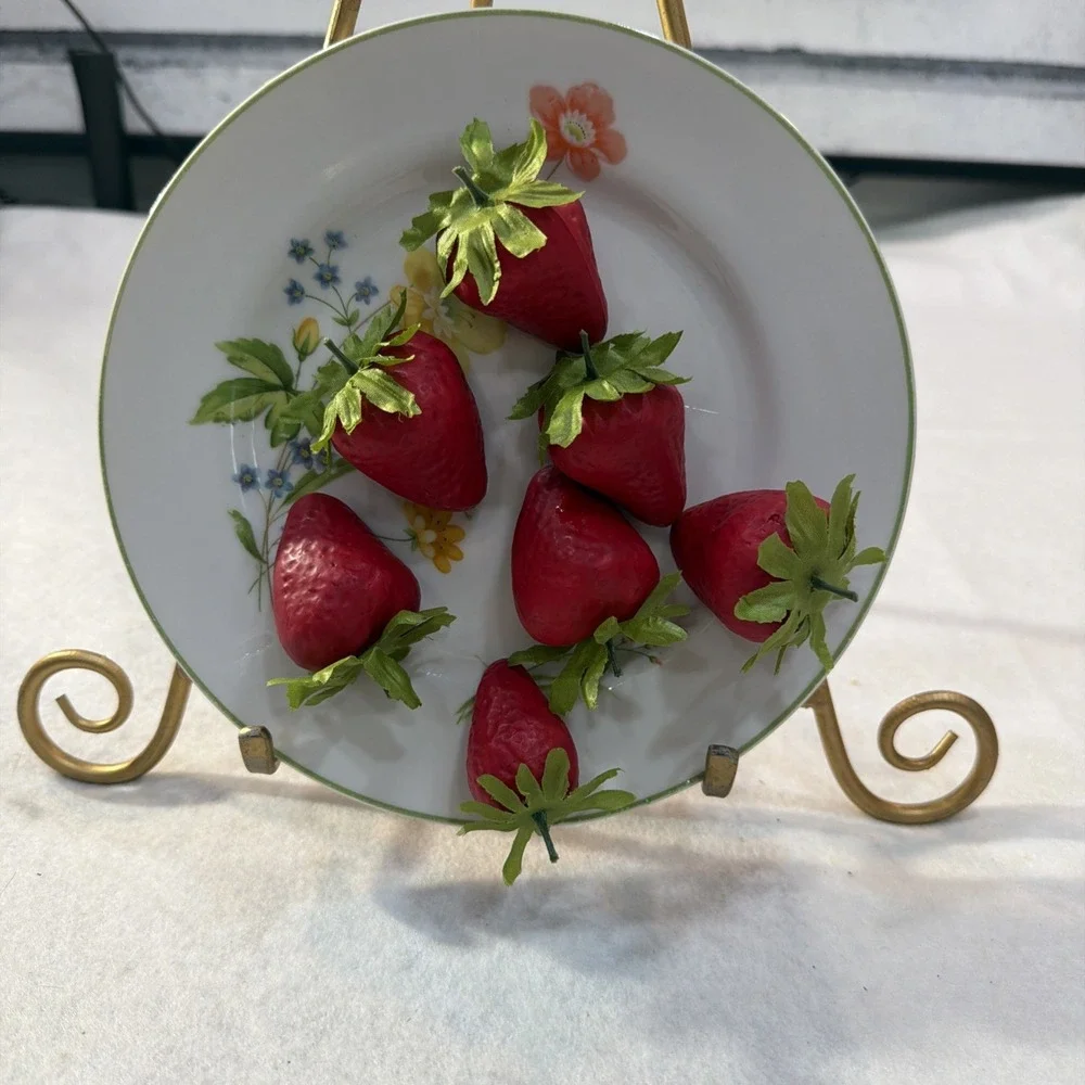 Artifi Strawberries Display Kitchen Decor Vintage‎ Plate Wall Hanging W/hook 3